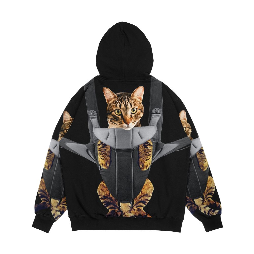 Cat In A Baby Carrier Men's All-Over-Print Hoodie - Image 2