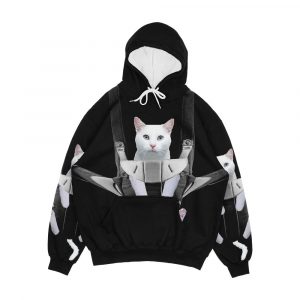 Cat In Baby Carrier Men's All-Over-Print Hoodie