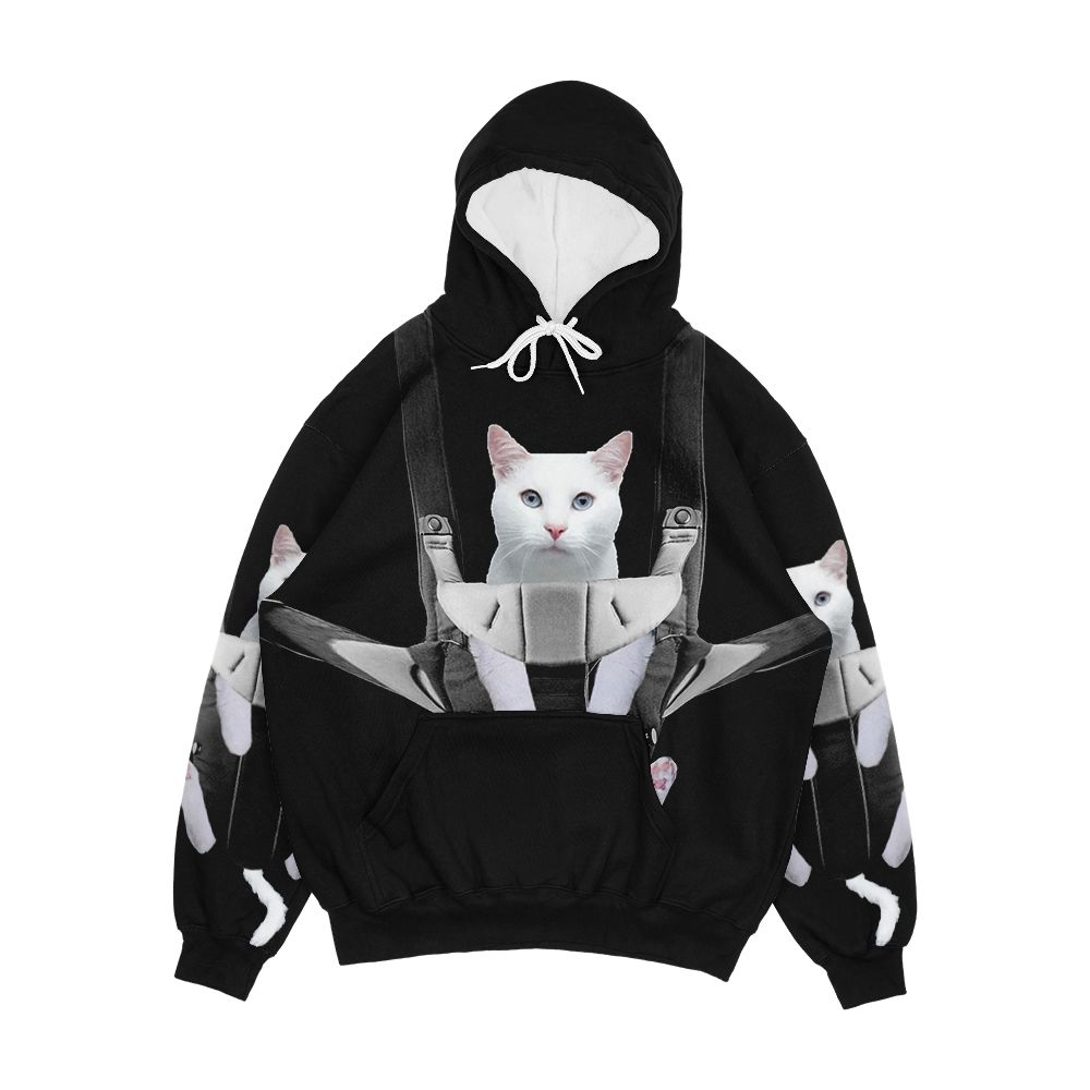 Cat In Baby Carrier Men's All-Over-Print Hoodie
