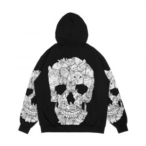 Alternative view of Cat Skull Men's All-Over-Print Hoodie