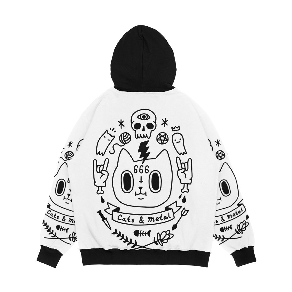 Cats And Metal Men's All-Over-Print Hoodie - Image 2