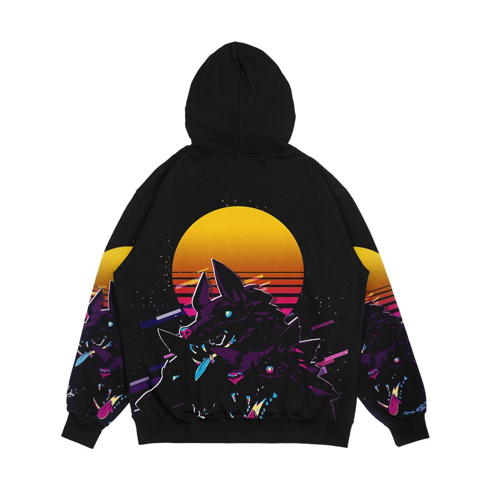 Cerberus Hades 80S Retro Men's All-Over-Print Hoodie - Image 2