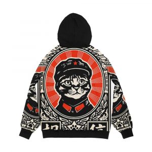 Alternative view of Chairman Meow Kittens Of The World Unite Meow Tse Tung Men's All-Over-Print Hoodie
