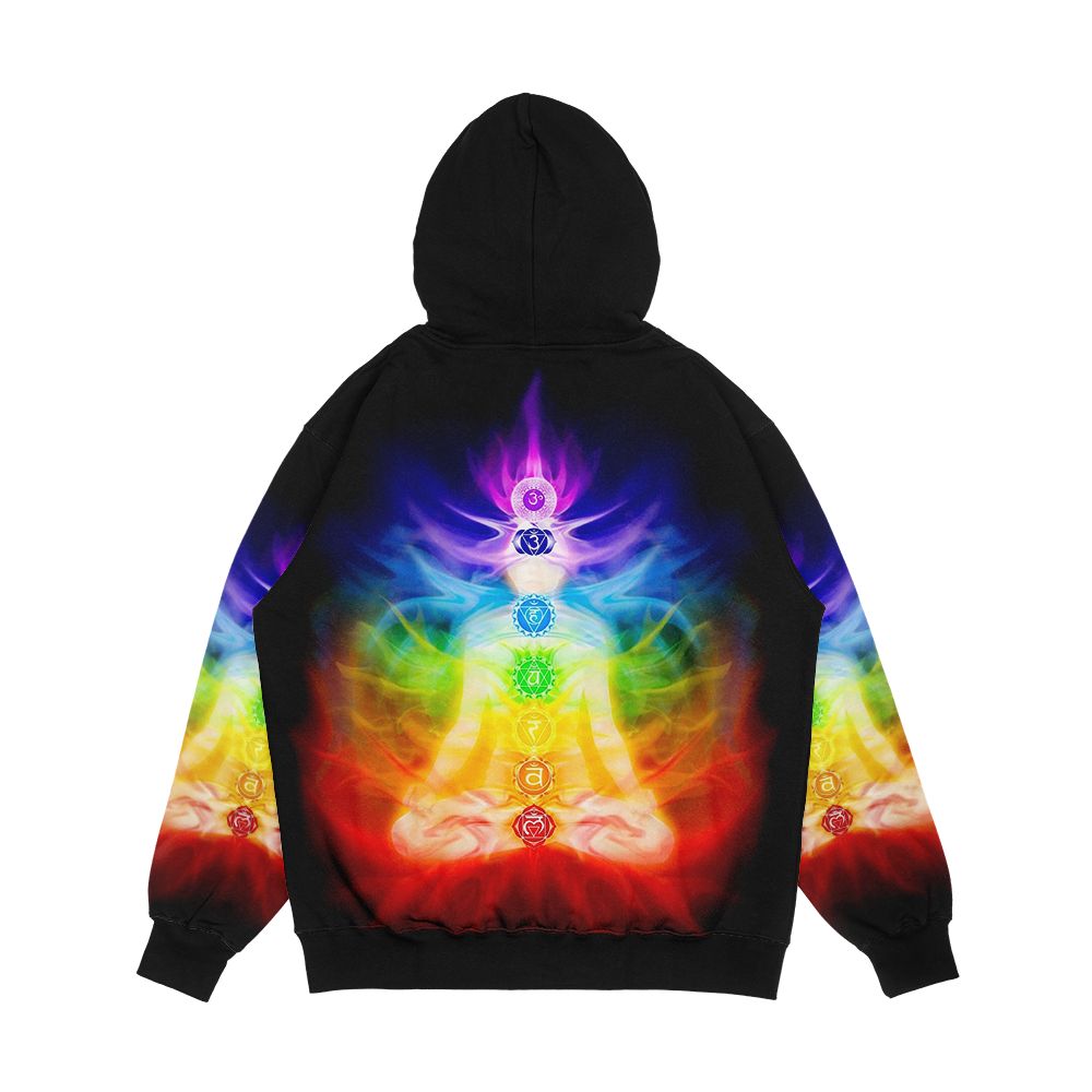 Chakras And Energy Flow On Human Body Art Photo Print Men's All-Over-Print Hoodie - Image 2