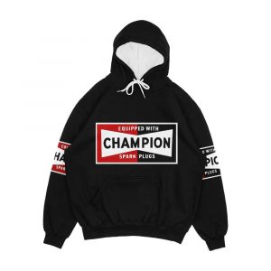Champion Spark Plugs Black Vintage Sign Racer Hot Men's All-Over-Print Hoodie