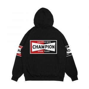 Alternative view of Champion Spark Plugs Black Vintage Sign Racer Hot Men's All-Over-Print Hoodie