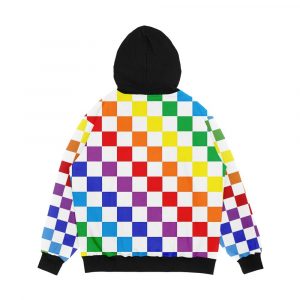Alternative view of Checkered Rainbow Men's All-Over-Print Hoodie
