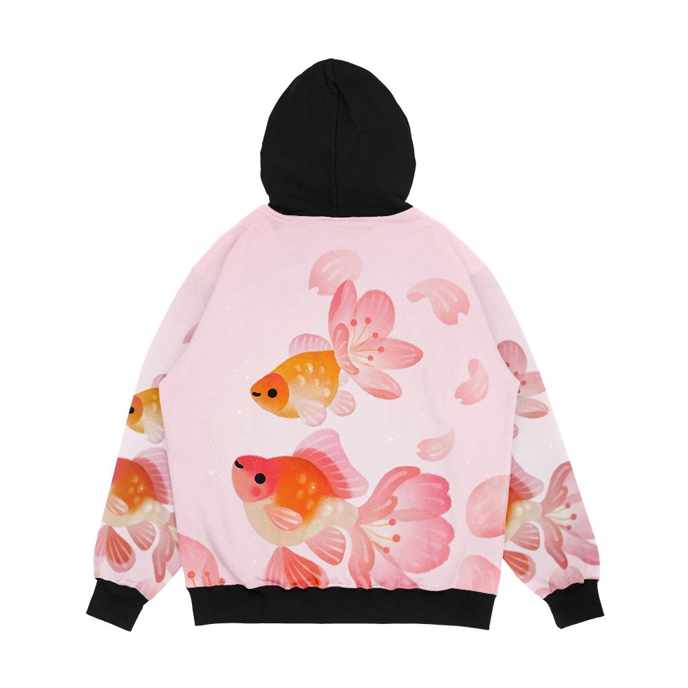 Cherry Blossom Goldfish 1 Men's All-Over-Print Hoodie - Image 2