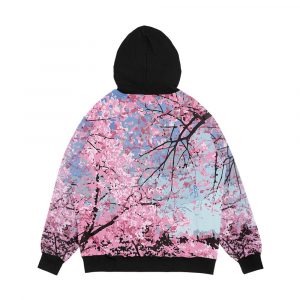 Alternative view of Cherry Blossoms Men's All-Over-Print Hoodie