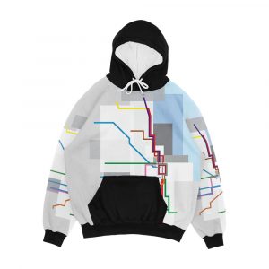 Chicago Transit Map Lake Men's All-Over-Print Hoodie