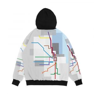 Alternative view of Chicago Transit Map Lake Men's All-Over-Print Hoodie