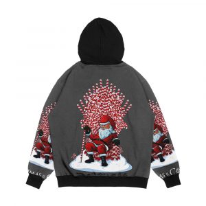 Alternative view of Christmas Is Coming Santa Candy Cane Throne Men's All-Over-Print Hoodie