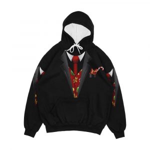 Christmas Tuxedo Design With Candy Cane And Christmas Pocket Square In The Pocket Men's All-Over-Print Hoodie