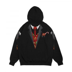 Alternative view of Christmas Tuxedo Design With Candy Cane And Christmas Pocket Square In The Pocket Men's All-Over-Print Hoodie