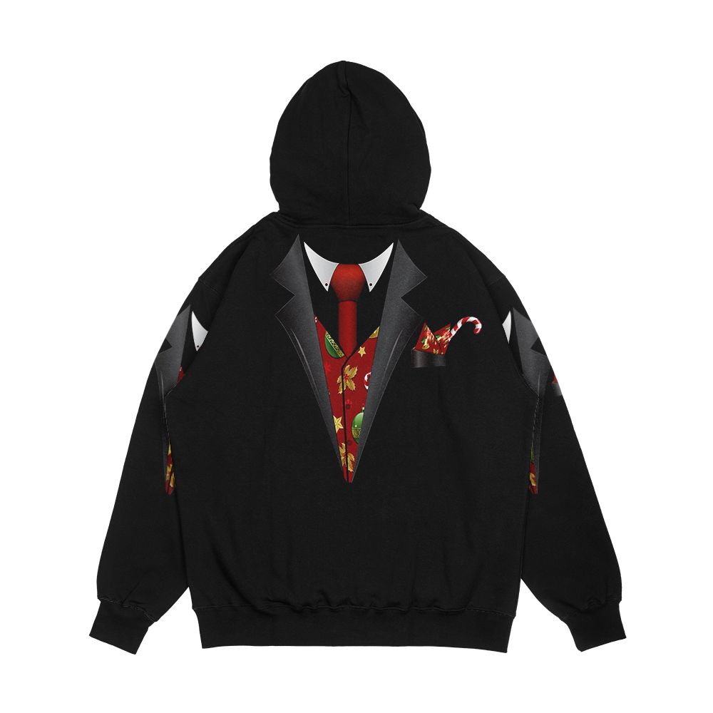 Christmas Tuxedo Design With Candy Cane And Christmas Pocket Square In The Pocket Men's All-Over-Print Hoodie - Image 2