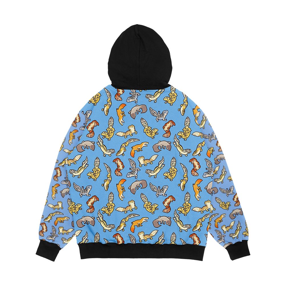 Chub Geckos In Blue Men's All-Over-Print Hoodie - Image 2