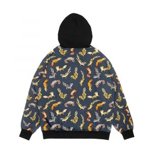 Alternative view of Chub Geckos In Dark Grey Men's All-Over-Print Hoodie