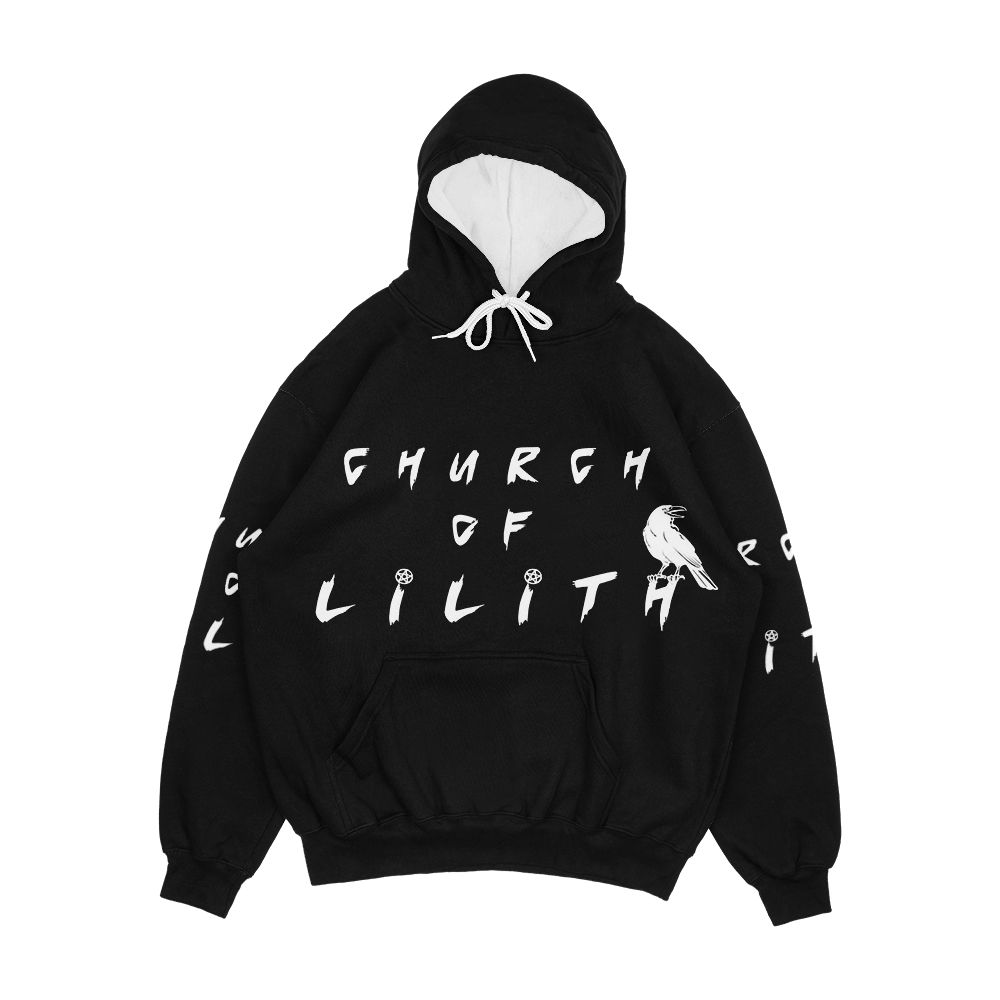 Church Of Lilith White Typography Men's All-Over-Print Hoodie