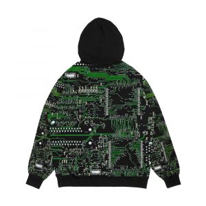 Alternative view of Circuit Board Green Men's All-Over-Print Hoodie