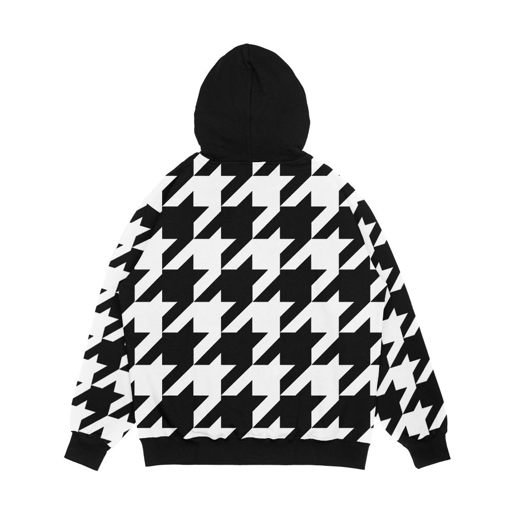 Classic Houndstooth Large Print Men's All-Over-Print Hoodie - Image 2