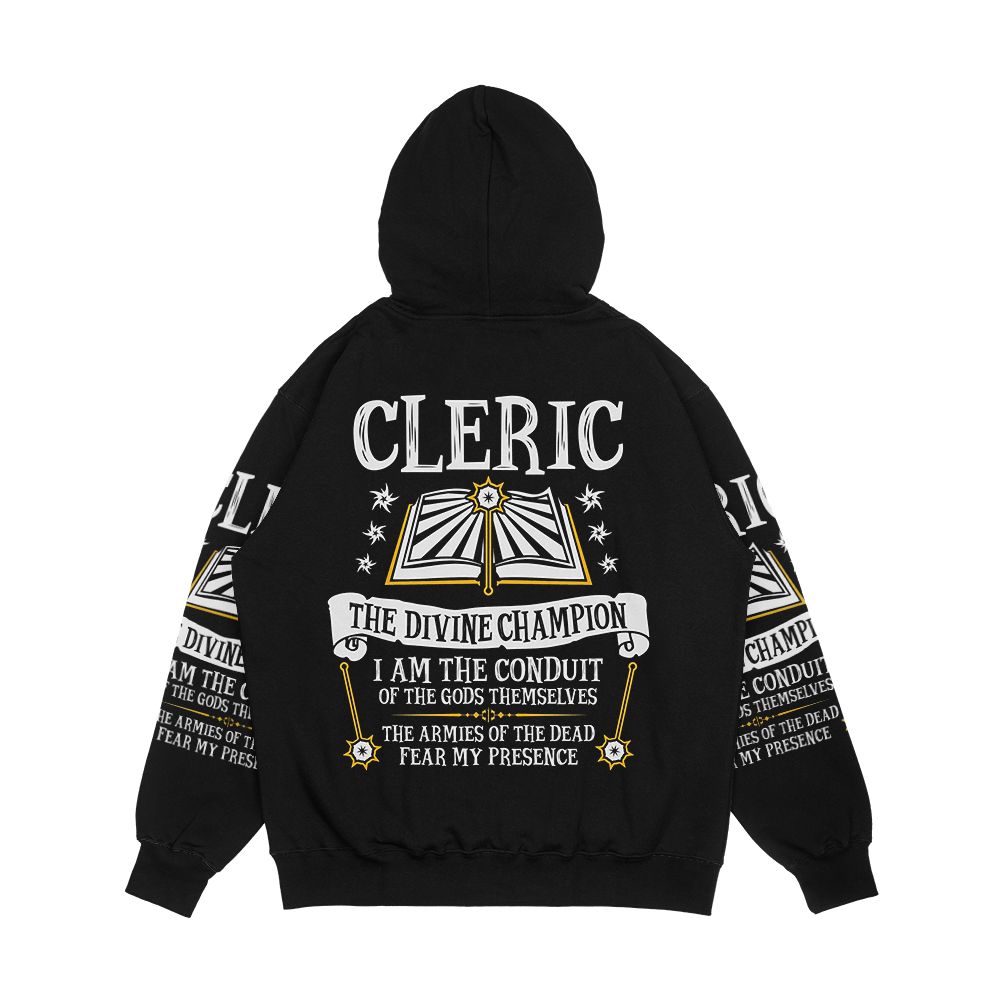 Cleric The Divine Champion Dungeons And Dragons Black Men's All-Over-Print Hoodie - Image 2