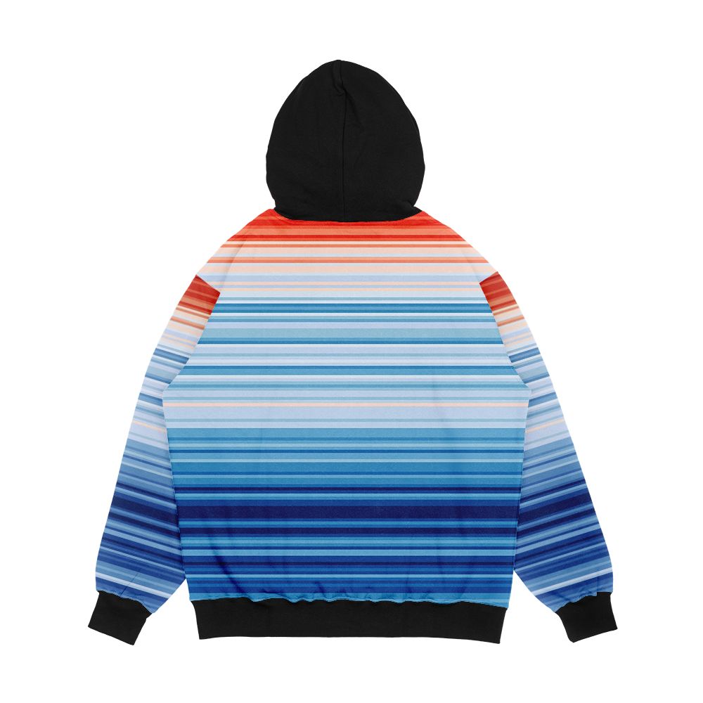 Climate Change Stripes Men's All-Over-Print Hoodie - Image 2