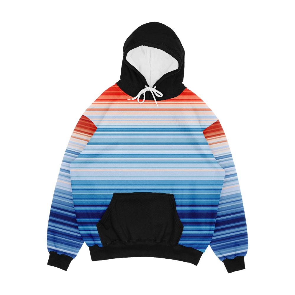 Climate Change Stripes Men's All-Over-Print Hoodie