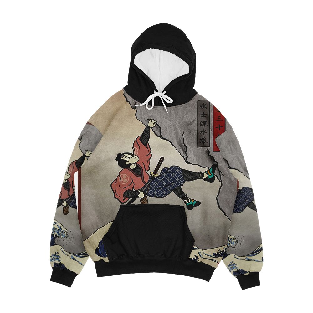 Climbing Samurai Deep Water Soloing Men's All-Over-Print Hoodie
