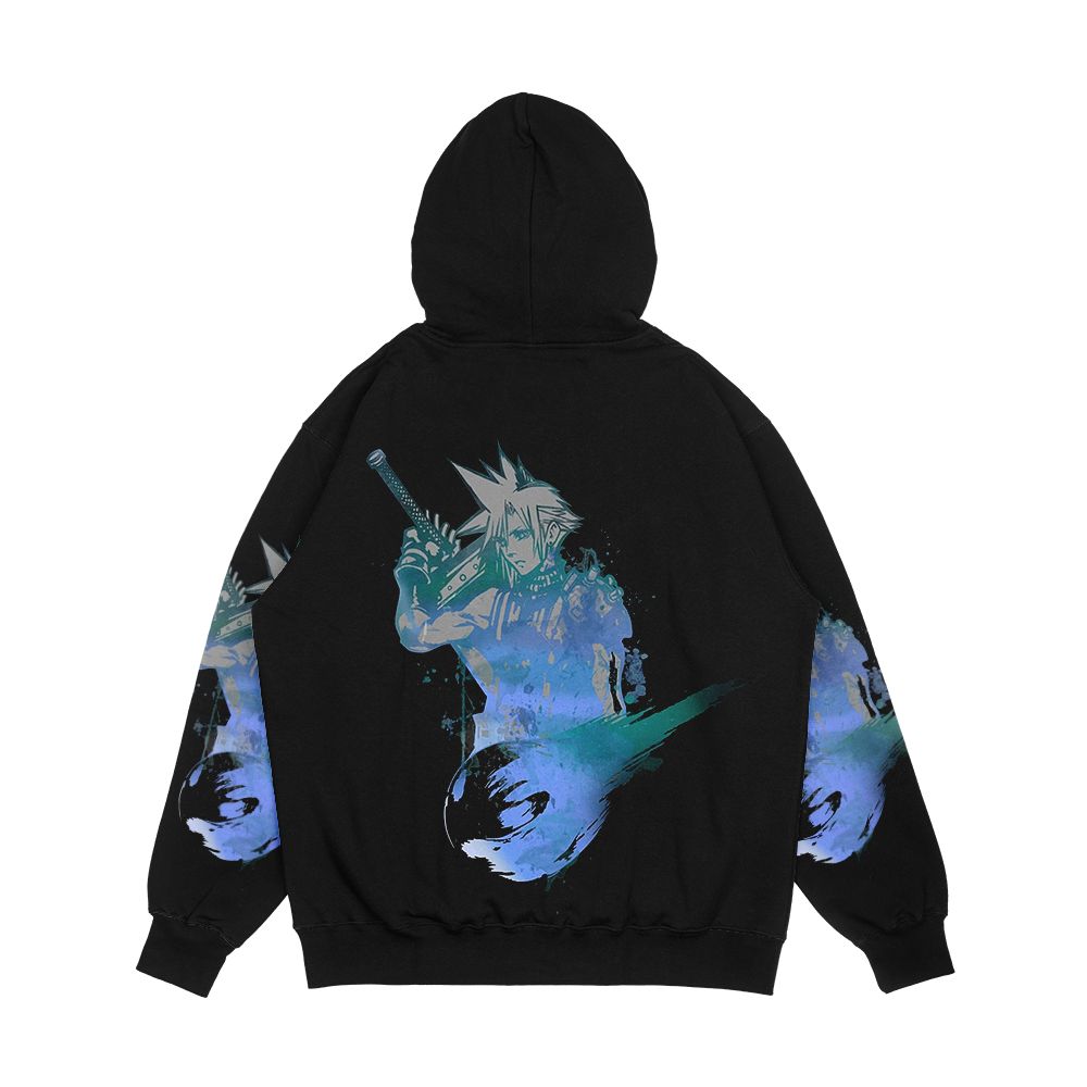 Cloud Strife Meteor Black Men's All-Over-Print Hoodie - Image 2