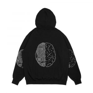 Alternative view of Coding Brain In Grey Men's All-Over-Print Hoodie