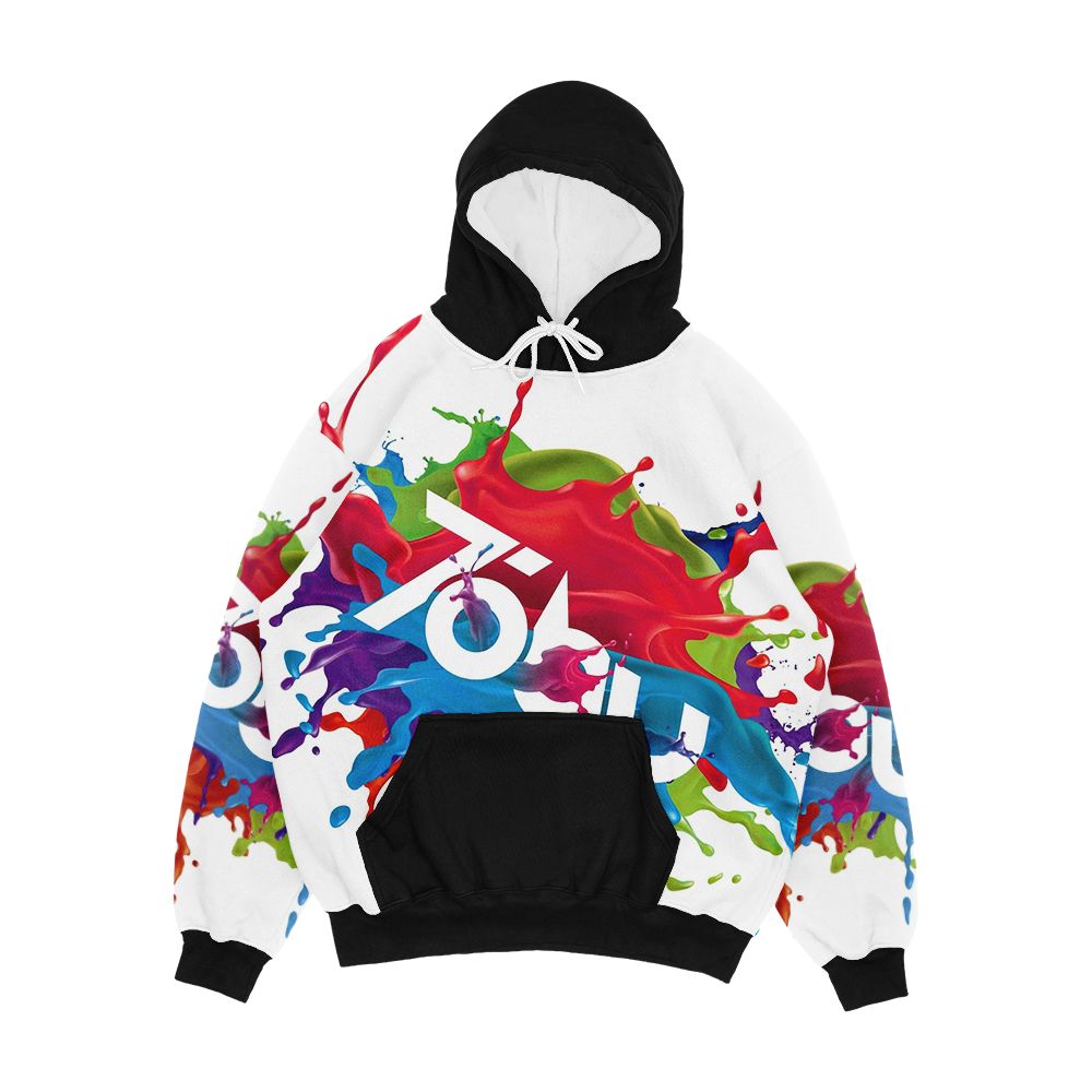 Colorful Tobu Splash Men's All-Over-Print Hoodie
