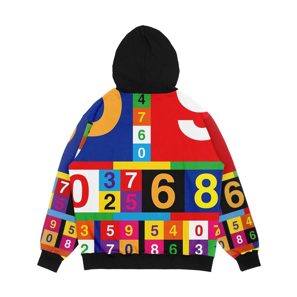 Coloured Numbers Men's All-Over-Print Hoodie - Image 2