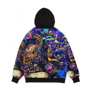 Alternative view of Comic Collage Sly Cooper Men's All-Over-Print Hoodie
