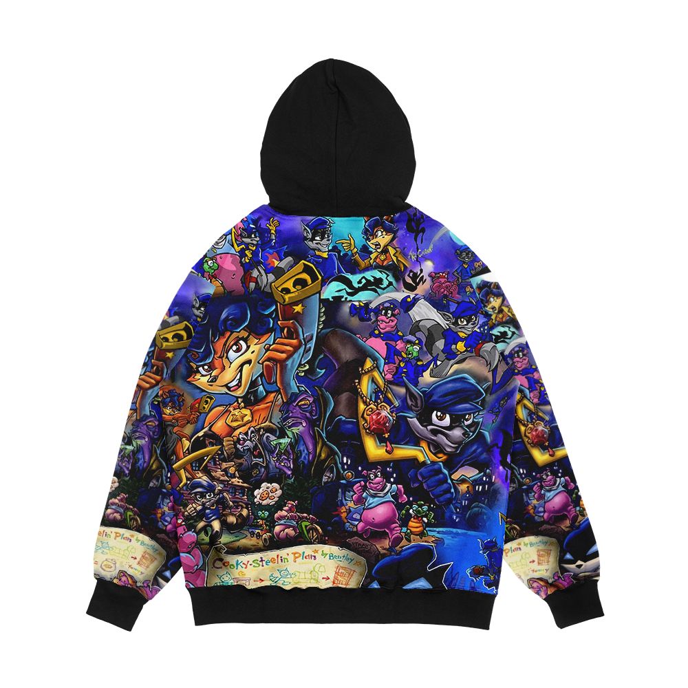 Comic Collage Sly Cooper Men's All-Over-Print Hoodie - Image 2