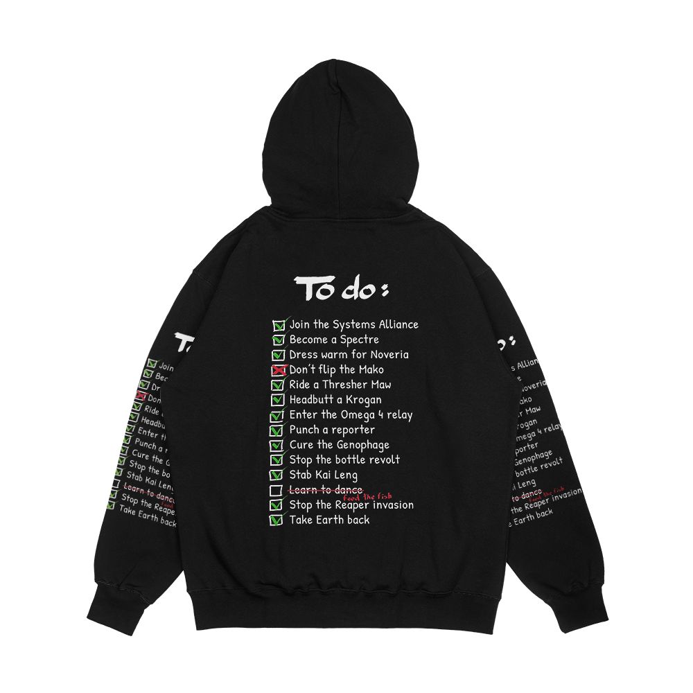 Commander Shepards To Do List Men's All-Over-Print Hoodie - Image 2