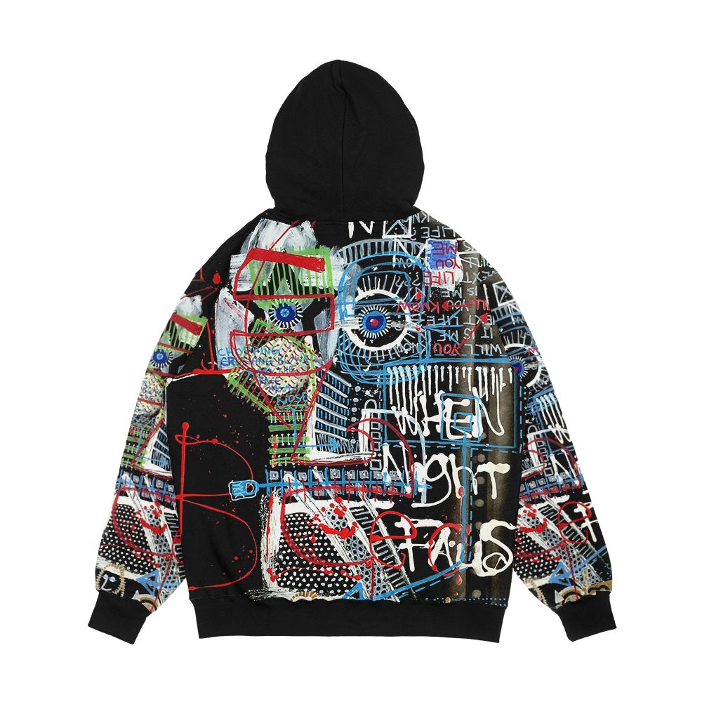Contemplating Men's All-Over-Print Hoodie - Image 2