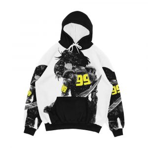 Copy Of Manga Angel Watercolor Distressed In Black And White Men's All-Over-Print Hoodie