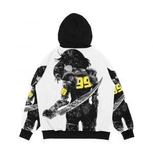 Alternative view of Copy Of Manga Angel Watercolor Distressed In Black And White Men's All-Over-Print Hoodie