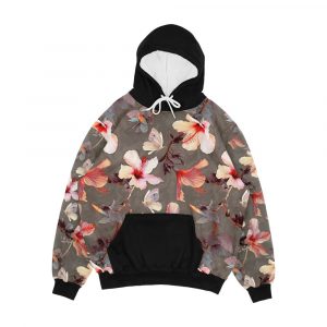 Coral Hibiscus Men's All-Over-Print Hoodie