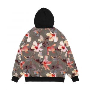 Alternative view of Coral Hibiscus Men's All-Over-Print Hoodie