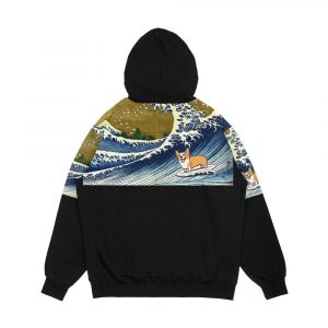 Alternative view of Corgi Dog Surfing The Great Wave Men's All-Over-Print Hoodie