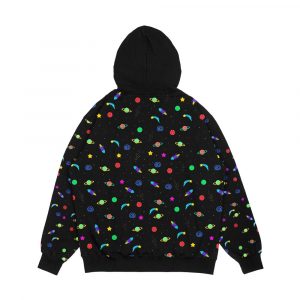 Alternative view of Cosmic 80's Blacklight Carpet Men's All-Over-Print Hoodie