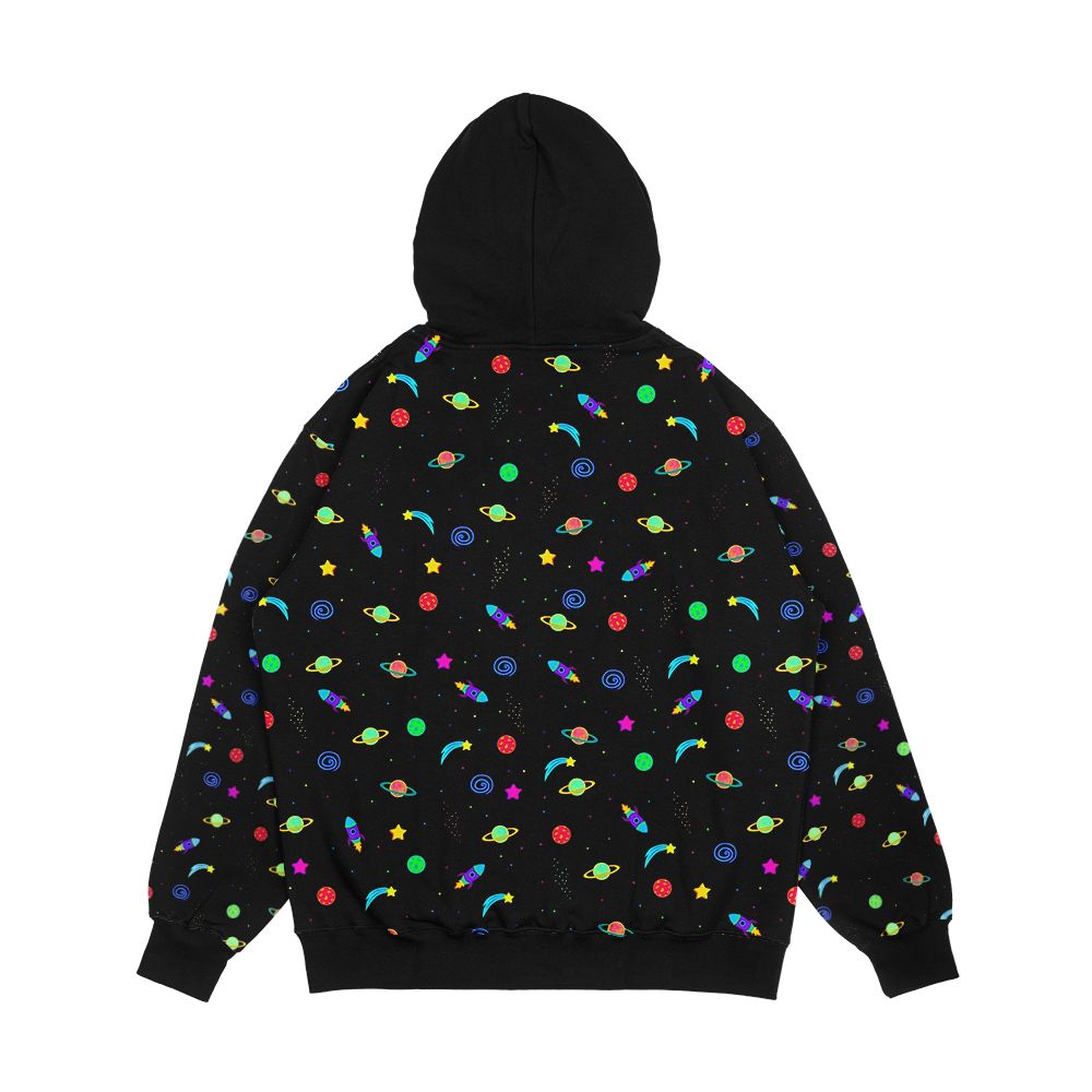 Cosmic 80's Blacklight Carpet Men's All-Over-Print Hoodie - Image 2