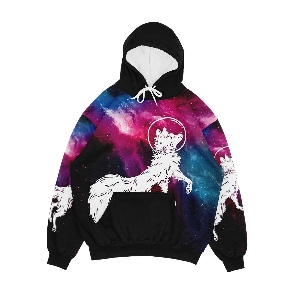 Cosmic Galaxy Space Fox Men's All-Over-Print Hoodie