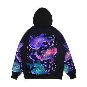 Alternative view of Cosmic Whale Shark Men's All-Over-Print Hoodie