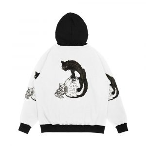 Alternative view of Cover Of Industrial Workers Of The World s 1913 Sabotage Pamphlet Featuring Sabo Tabby The Anarchist Black Cat Men's All-Over-Print Hoodie