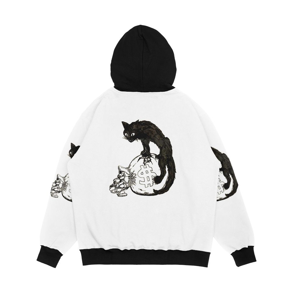 Cover Of Industrial Workers Of The World s 1913 Sabotage Pamphlet Featuring Sabo Tabby The Anarchist Black Cat Men's All-Over-Print Hoodie - Image 2