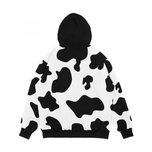 Alternative view of Cow Pattern Spots Animal Print Men's All-Over-Print Hoodie