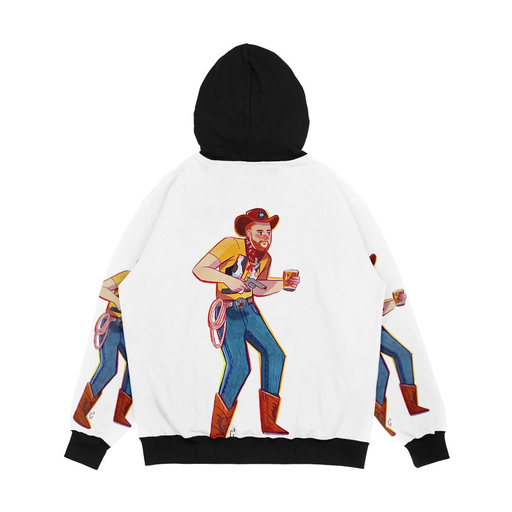 Cowdoy Aunty Donna Men's All-Over-Print Hoodie - Image 2