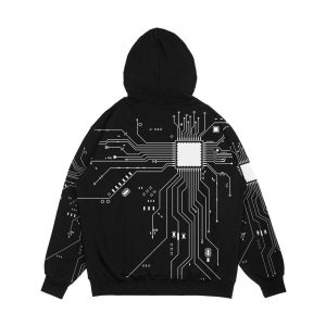 Alternative view of Cpu Processor Circuit Diagram Men's All-Over-Print Hoodie